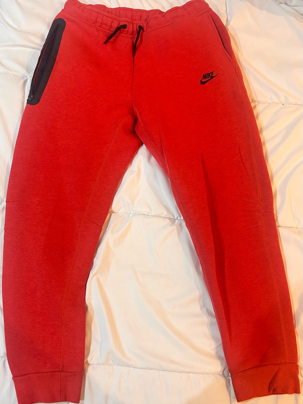 Nike Red Kids Sweatpants Joggers with Black Accents